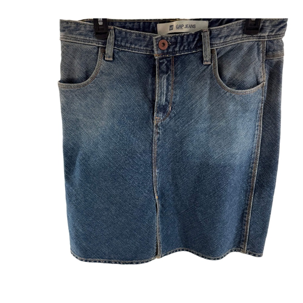 GAP Denim Stretch Womens Midi Jean Skirt Size‎ Large*